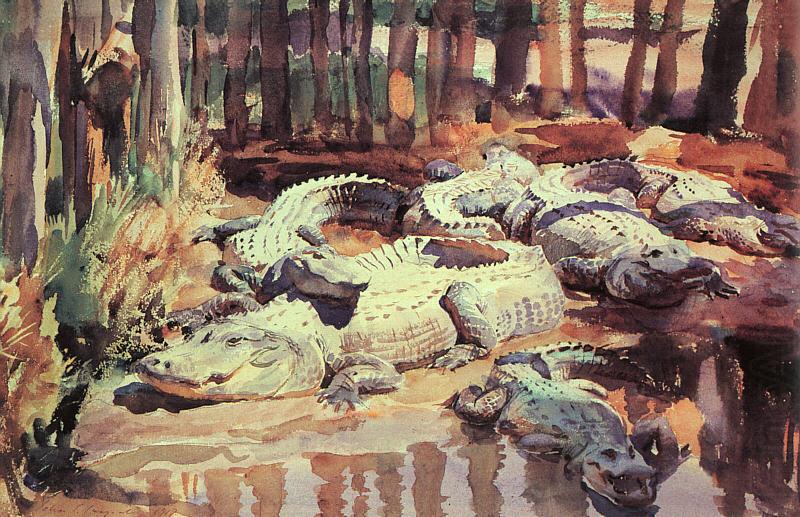 John Singer Sargent Muddy Alligators oil painting picture